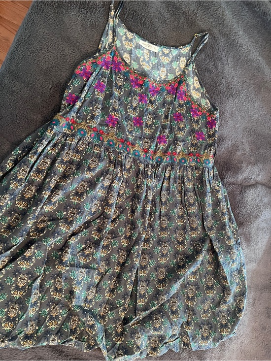 NATURAL LIFE Dresses & Skirts - NATURAL LIFE Navy Floral Sundress with Pink & Green Accents